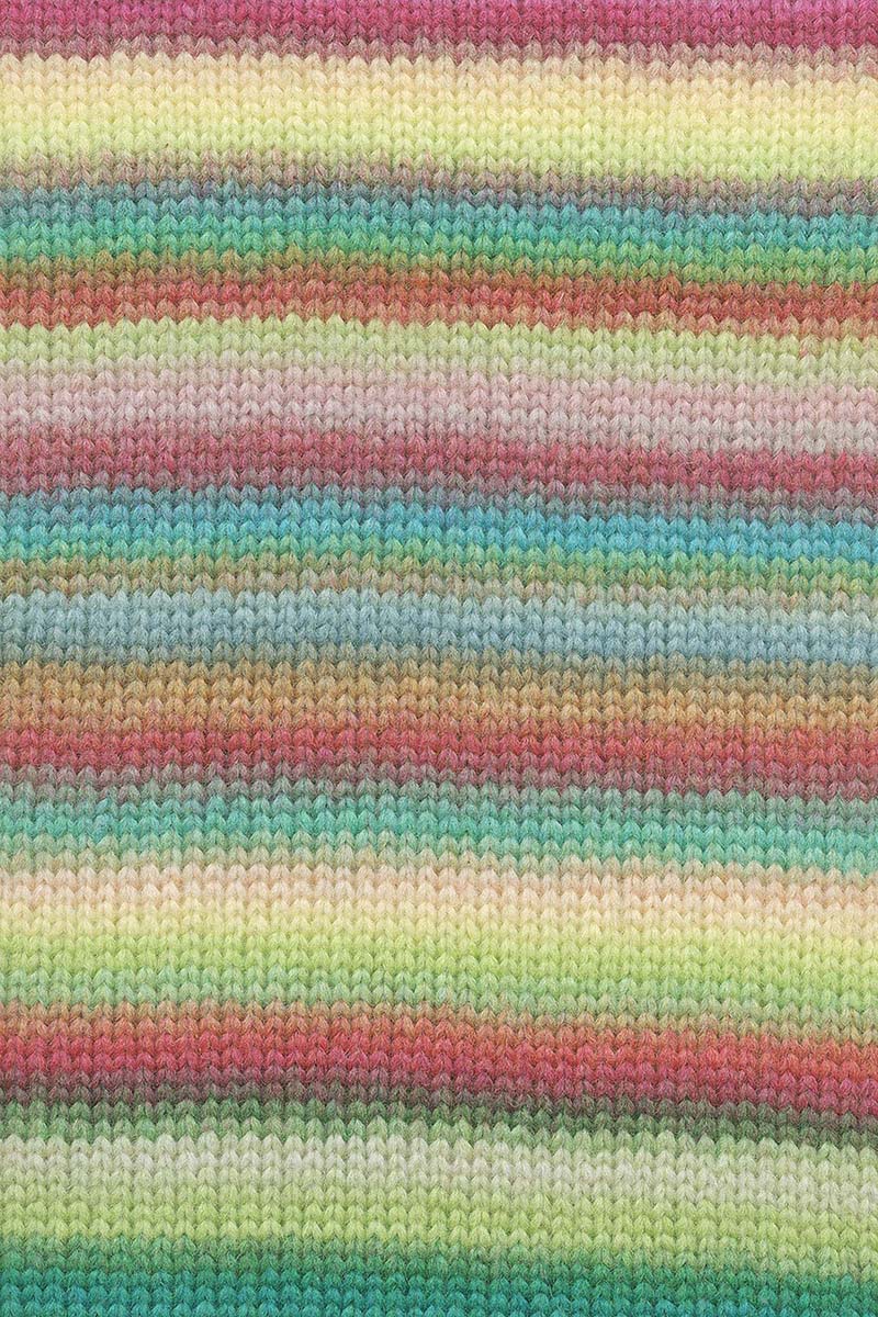 Lang Yarns Cloud Yarn, 260m / 100g – Yellow/Green/Turquoise/Pink (0029), yarn texture