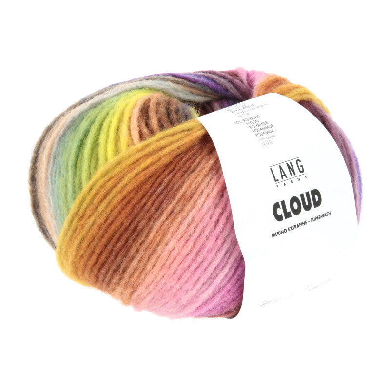 Lang Yarns Cloud Yarn, 260m / 100g – Orange/Navy/Yellow/Plum (0031)