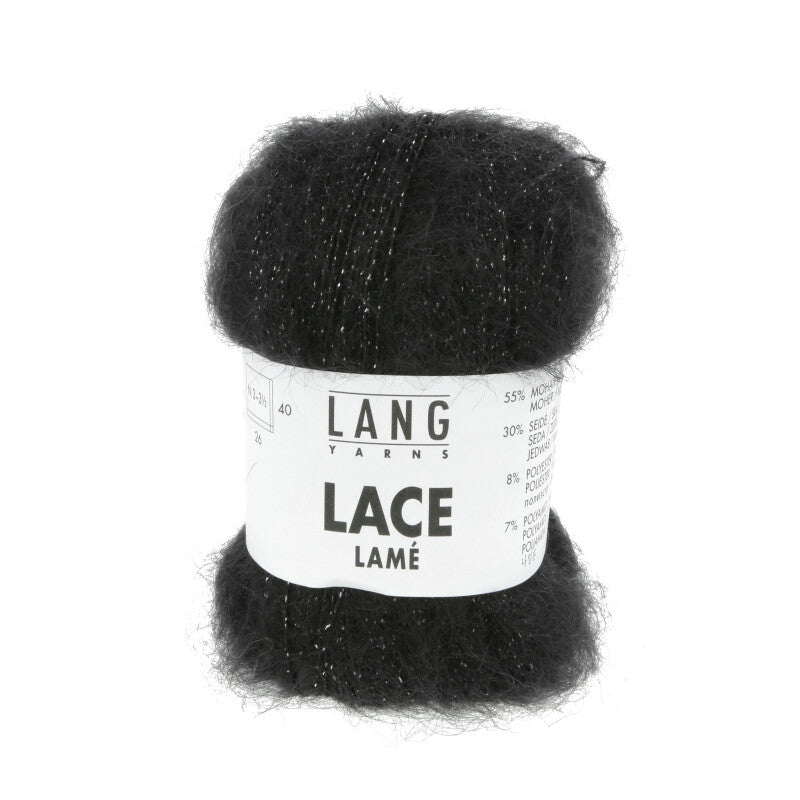 Lang Yarns Lace Lamé – 25g / 310m – Black-Silver (0104)