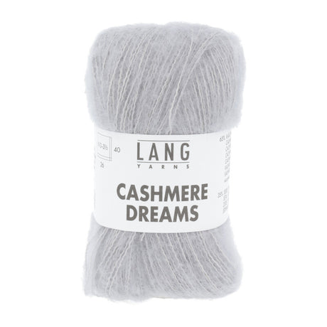 Lang Yarns Cashmere Dreams Yarn, 290m / 25g – Light Grey Mélange (0023)