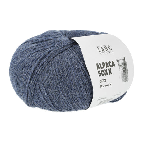 Lang Yarns Alpaca Soxx 6-ply Yarn, 390m / 150g – Blue Mélange (0010)