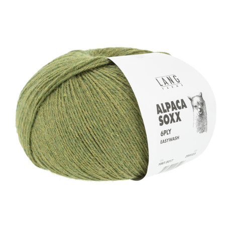 Lang Yarns Alpaca Soxx 6-ply Yarn, 390m / 150g – Green Mélange (0017)