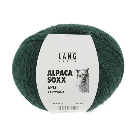 Lang Yarns Alpaca Soxx 6-ply Yarn, 390m / 150g – Bottle Green Mélange (0018)