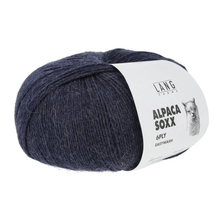 Lang Yarns Alpaca Soxx 6-ply Yarn, 390m / 150g – Blue Marine Mélange (0035)