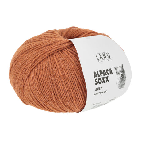 Lang Yarns Alpaca Soxx 6-ply Yarn, 390m / 150g – Orange Mélange (0059)