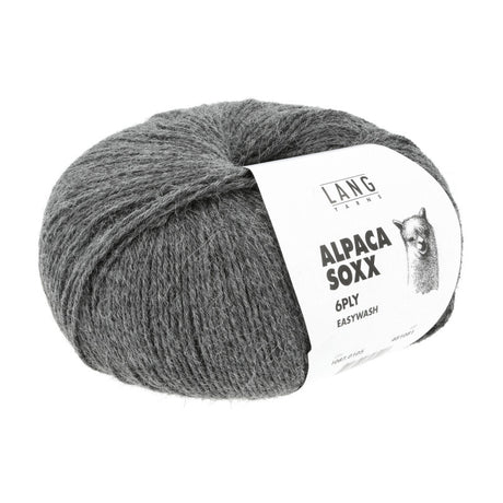 Lang Yarns Alpaca Soxx 6-ply Yarn, 390m / 150g – Dark Grey Mélange (0105)