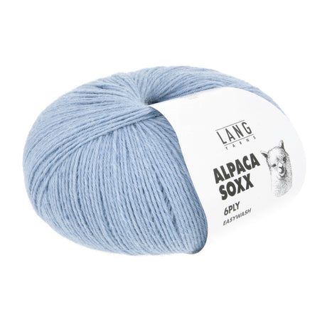 Lang Yarns Alpaca Soxx 6-ply Yarn, 390m / 150g – Sky Blue Mélange (0121)