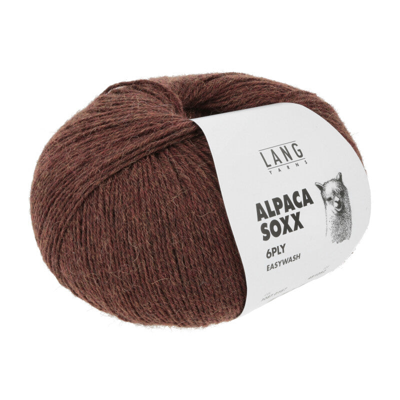 Lang Yarns Alpaca Soxx 6-ply Yarn, 390m / 150g – Cinnamon Mélange (0167)