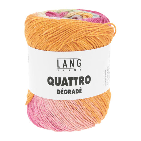 Lang Yarns Quattro Dégradé – 100g / 240m – Orange/Berry/Yellow (0018)