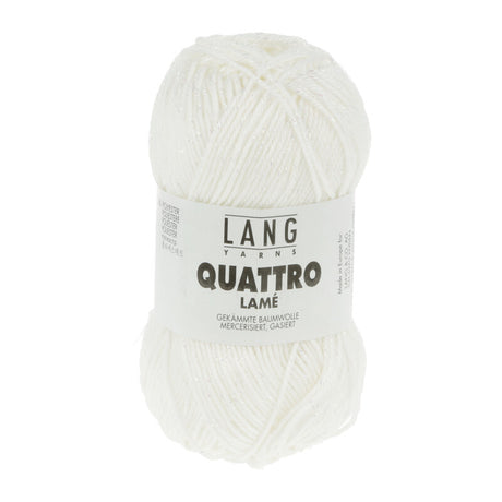 Lang Yarns Quattro Lamé – 50g / 120m – White (0001)