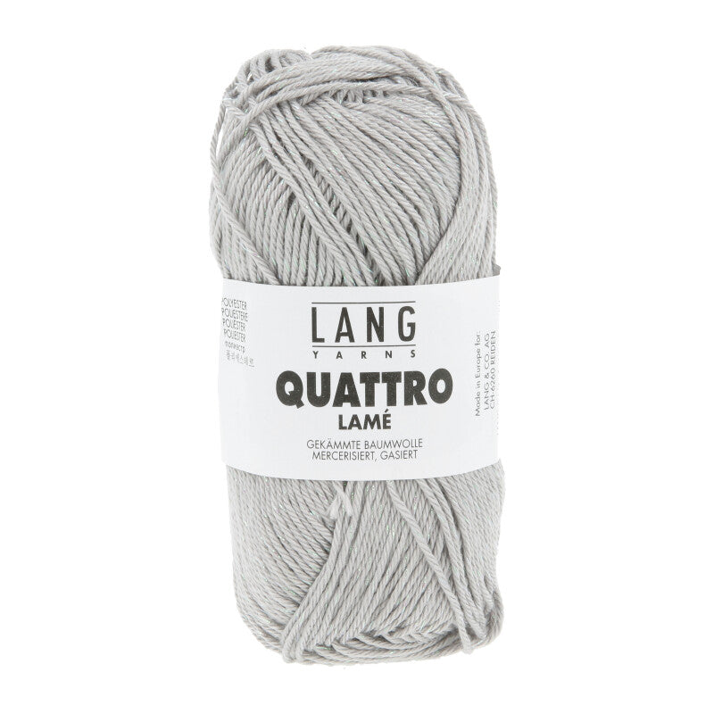 Lang Yarns Quattro Lamé – 50g / 120m – Grey (0024)