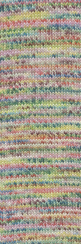 Lang Yarns Footprints – 100g / 400m – Green/Yellow/Rose (0006) – detail