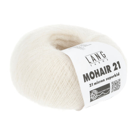 Lang Yarns Mohair 21 Yarn, 375m / 25g – Egg White (0002)