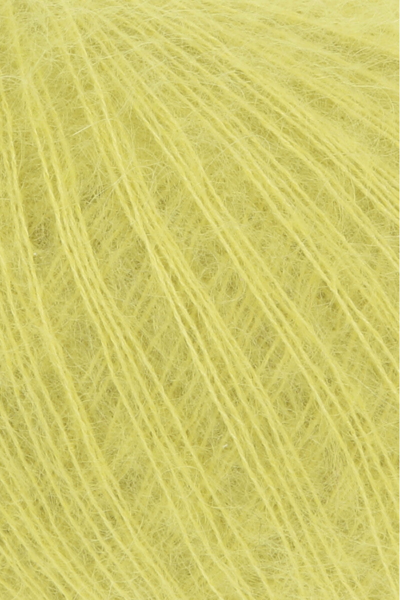 Lang Yarns Mohair 21 Yarn, 375m / 25g – Sun Yellow (0014), yarn texture