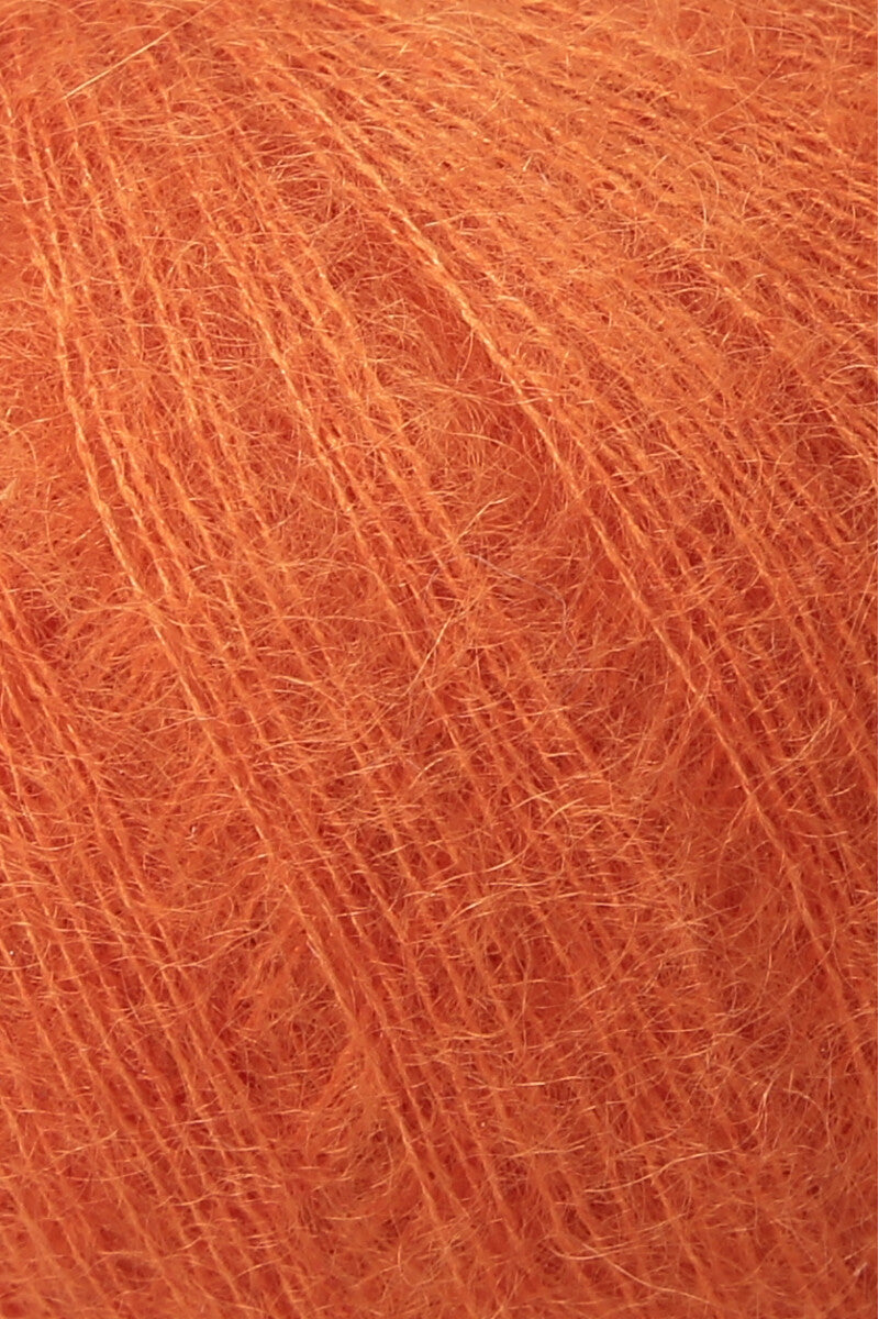 Lang Yarns Mohair 21 Yarn, 375m / 25g – Orange (0059), yarn texture