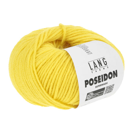 Lang Yarns Poseidon yarn, Yellow, colour 0014, ball photograph