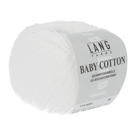 Lang Yarns Baby Cotton – 50g / 180m – White (0001)
