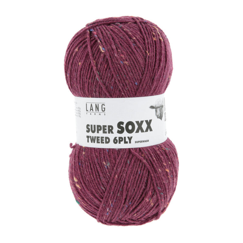 Lang Yarns Super Soxx Tweed 6-ply – 150g / 410m – Berry (0066)
