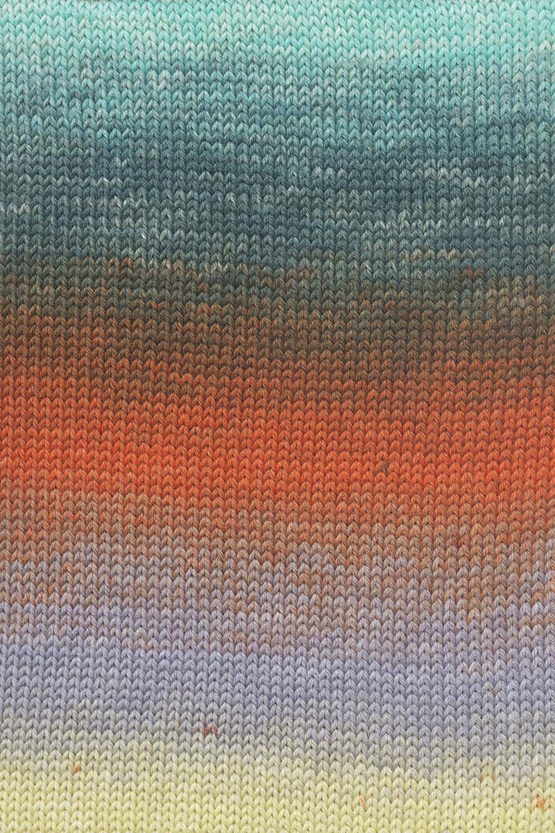 Lang Yarns Move 6-ply – 100g / 270m – Turquoise/Orange/Yellow (0009) – detail