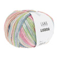 Lang Yarns Lisboa yarn, Pink/Rose/Marine/Light Green, colour 0012, ball photograph