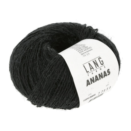 Lang Yarns Ananas yarn, Black, colour 0004, ball photograph