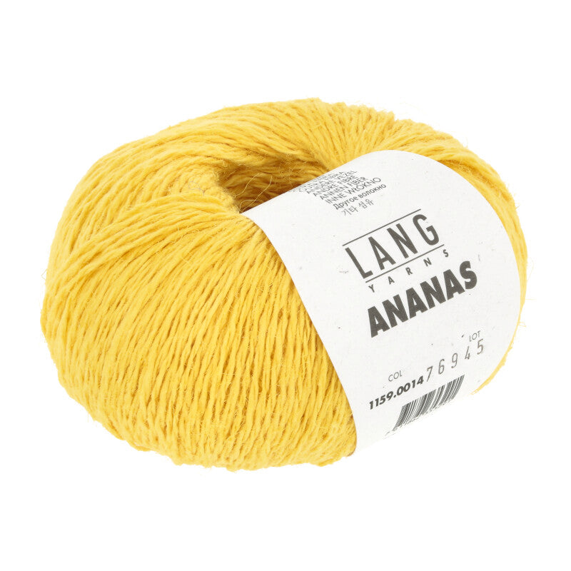 Lang Yarns Ananas yarn, Yellow, colour 0014, ball photograph