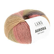 Lang Yarns Aurora yarn, Coral/Brown/Purple/Olive, colour 0001, ball photograph