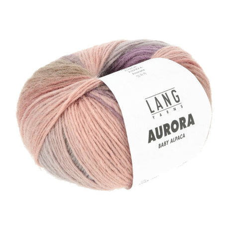 Lang Yarns Aurora yarn, Mint/Rosewood/Blue/Brown, colour 0002, ball photograph