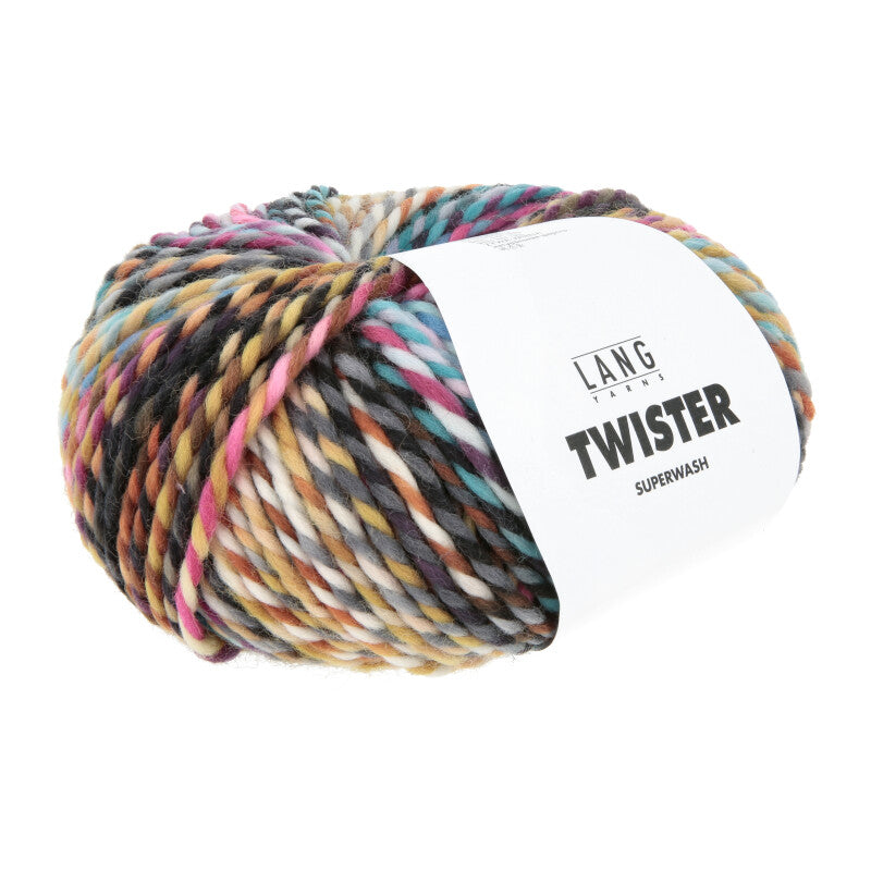 Lang Yarns Twister – 100g / 100m – Petrol/Black/Pink (0002)