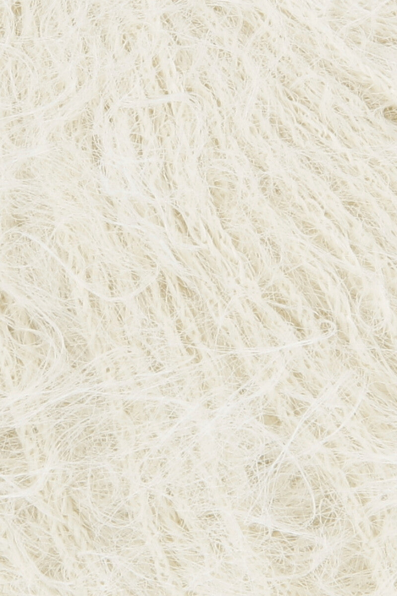 Lang Yarns Fluffy – 50g / 205m – White (0001) – detail