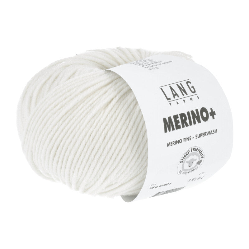 Lang Yarns Merino+ – 50g / 90m – White (0001)