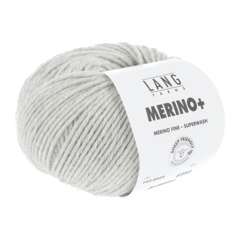 Lang Yarns Merino+ – 50g / 90m – Light Grey Mélange (0223)
