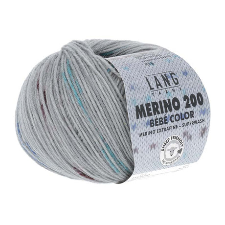 Lang Yarns Merino 200 Bébé Color Yarn, 203m / 50g – Grey-Blue (0310)