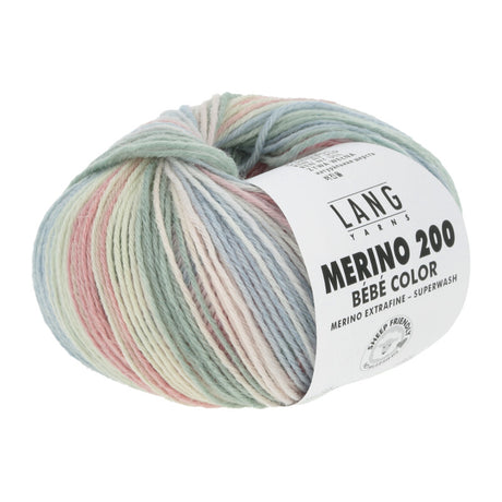 Lang Yarns Merino 200 Bébé Color Yarn, 203m / 50g – Pastel (0451)