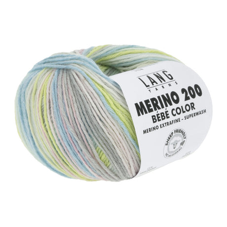 Lang Yarns Merino 200 Bébé Color Yarn, 203m / 50g – Light Pastel (0452)