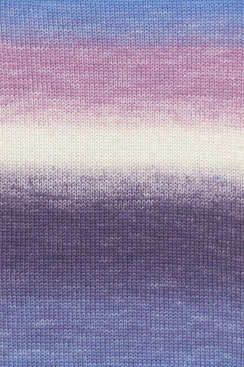 Lang Yarns Merino 200 Bébé Color Yarn, 203m / 50g – Blue/Viola (0550), yarn texture
