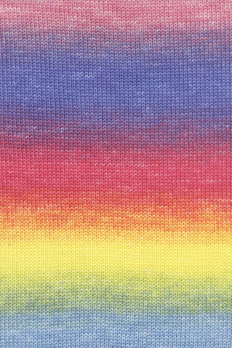 Lang Yarns Merino 200 Bébé Color Yarn, 203m / 50g – Rainbow (0553), yarn texture