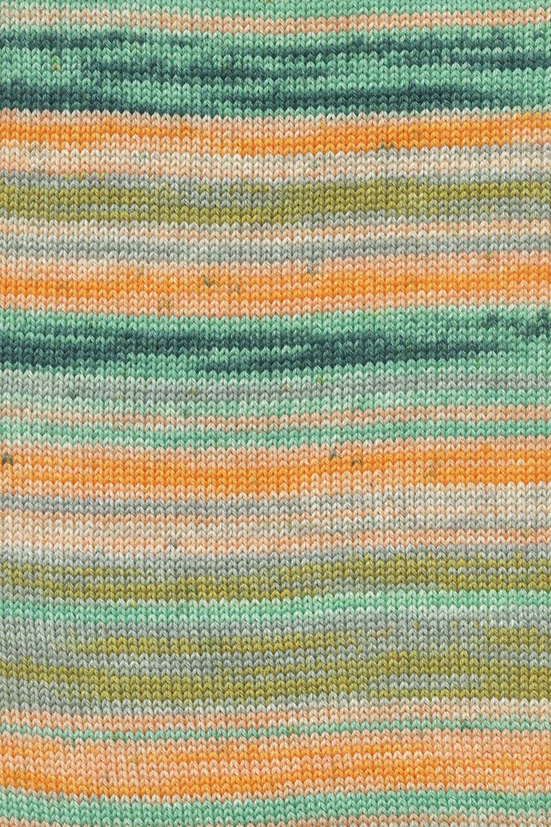 Lang Yarns Merino 200 Bébé Color Yarn, 203m / 50g – Petrol/Turquoise/Pumpkin (0604), yarn texture