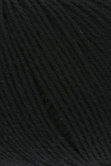 Lang Yarns Merino 150 Yarn, 150m / 50g – Black (0004), yarn texture