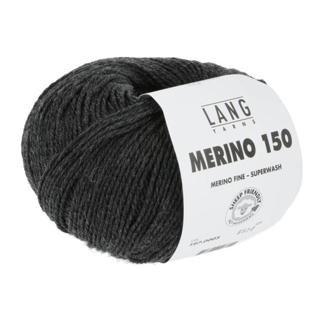 Lang Yarns Merino 150 Yarn, 150m / 50g – Anthracite Mélange (0005)