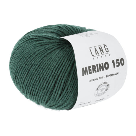 Lang Yarns Merino 150 Yarn, 150m / 50g – Dark Green (0118)