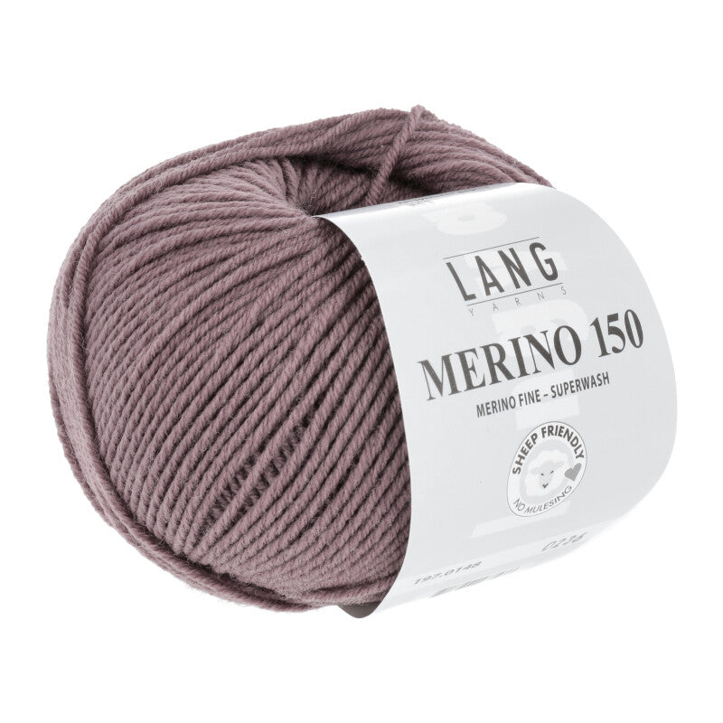 Lang Yarns Merino 150 Yarn, 150m / 50g – Dark Dusky Pink (0148)