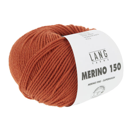 Lang Yarns Merino 150 Yarn, 150m / 50g – Orange Mélange (0259)