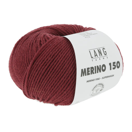 Lang Yarns Merino 150 Yarn, 150m / 50g – Dark Red Mélange (0262)