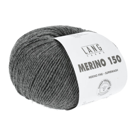 Lang Yarns Merino 150 Yarn, 150m / 50g – Dark Grey Mélange (0270)