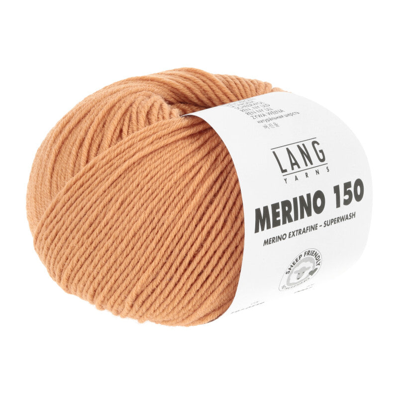 Lang Yarns Merino 150 Yarn, 150m / 50g – Tangerine (0559)
