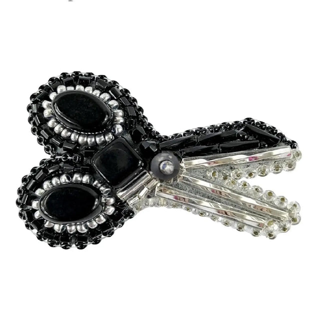 Beadwork kit for creating broоch Crystal Art Scissors