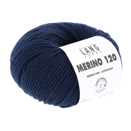 Lang Yarns Merino 120 Yarn, 120m / 50g – Navy (0035)