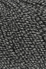 Lang Yarns Merino 120 Yarn, 120m / 50g – Black/Beige Mouliné (0055), yarn texture