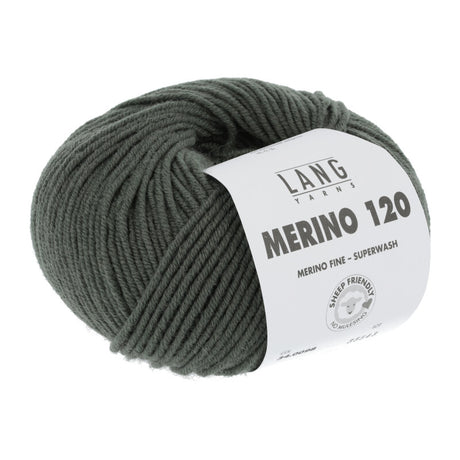 Lang Yarns Merino 120 Yarn, 120m / 50g – Olive (0098)